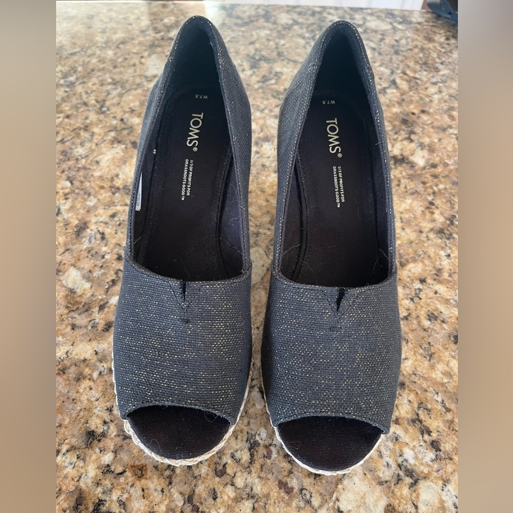 NWOT TOMS Michelle Wedge Sandals